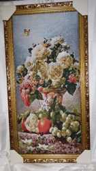Гобелен картина "Букет роз на столе". 1