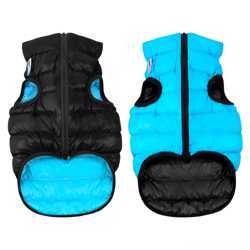 Двусторонняя курточка для собак Airy Vest cалатово-голубая M50, черно-