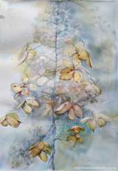Картина акварелью зимние цветы