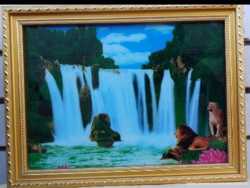 Картина музыкальная с подсветкой Водопад, размер 30х40 см 2