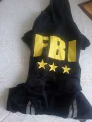 Велюровый костюм FBI на собачку Pooch Couture