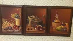 Набор три картины натюрморт, кухонная тематика