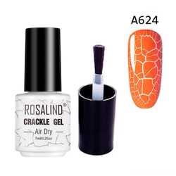 Гель-лак для ногтей маникюра 7мл Rosalind, кракелюр, А624 оранжевый