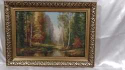 Картина гобелен "Озеро в лесу" 3