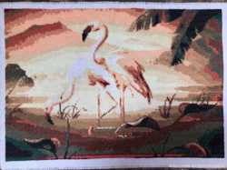 Картина вышитая крестиком "Фламинго" 2