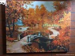 "Осенний Парк " . Картина - Пейзаж ( Безрамочная )