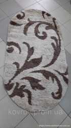 Пушистый ковер Karat Fantasy Beige бежево- коричневый овал 0.8x1.5м 2