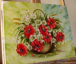 Картина маслом "Польові квіти&amp;amp;quot 40х50
