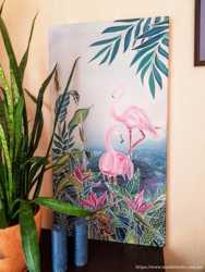Картина Розовые фламинго, батик 2