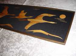 Картина-панно настінне, соломка, "Перелет птиц", 1982 р.в., 44х15,5 см 2