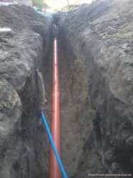 Прокладывание наружных сетей водопровода и канализации в Новой Каховк. 2