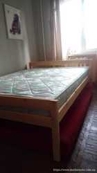 Двухспальные кровати из натурального дерева с матрасом 1