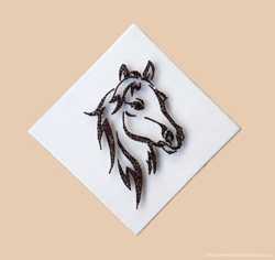 Стринг арт лошадь, голова коня картина, лошадь декор, белое панно