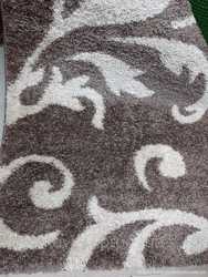 Пушистые ковровые дорожки Fantasy коричневый с светло-бежевым рисунком 1