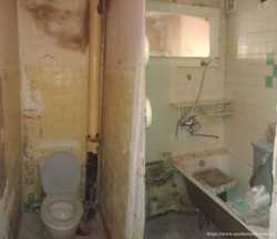 Демонтаж в жилой квартире перегородки между ванной и туалетом 1
