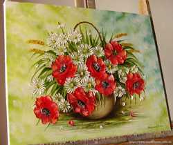 Картина маслом "Польові квіти&amp;amp;quot 40х50 2