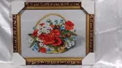 Картина гобелен Корзина с цветами .