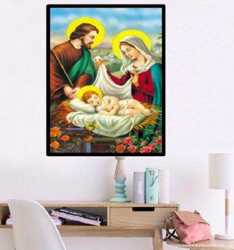 Картина Алмазами даймонд Святое семейство с ребенком 1шт (0155) 2