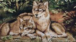 Гобеленовая картина "Волки" 2