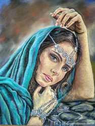 Картина автора "Принцесса Амира"-пастель 50х40 см. 1