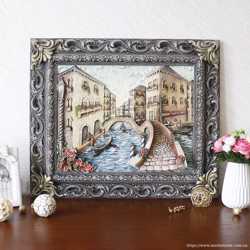 Картина рельефная Венеция мостик 1