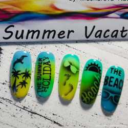Трафарет для аэрографии на ногтях Летние каникулы