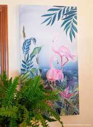 Картина Розовые фламинго, батик 3