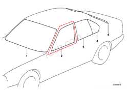 Стекло БМВ Е34, передней левой двери, Оригинал, BMW 51321944083 3