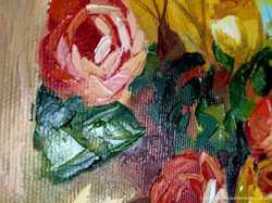 Картина маслом Букет роз «Охристое вдохновение» художник Инесса Сацута 3
