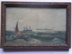 Картина Морской пейзаж конец XIX начала XX вв. авторская б/п.
